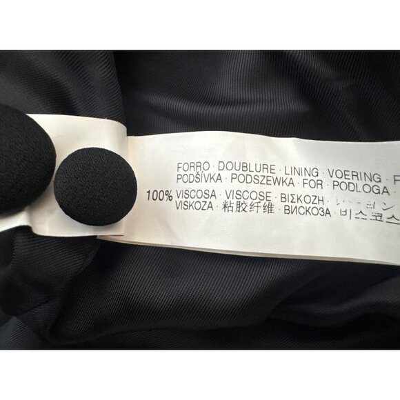ZARA Small Jet Black Tuxedo Style Blazer Wool Blend Tailored Jacket One Button - Picture 13 of 15